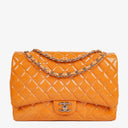 Chanel Jumbo Clasic Double Flap Patent Quilted Leather With Silver-tone Hardware