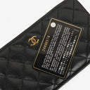 Chanel Black Caviar Quilted Large Gusset Zip Around Wallet