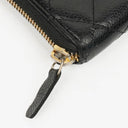 Chanel Black Caviar Quilted Large Gusset Zip Around Wallet