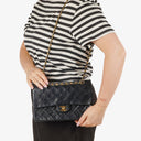 Chanel Classic Double Flap Bag Navy Quilted Lambskin With 24K Gold-Plated Hardware