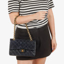 Chanel Classic Double Flap Bag Navy Quilted Lambskin With 24K Gold-Plated Hardware
