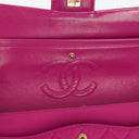 Chanel Classic Vintage Double Flap Bag Fuchsia Pink 24K Gold-Plated Hardware