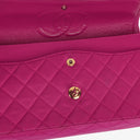 Chanel Classic Vintage Double Flap Bag Fuchsia Pink 24K Gold-Plated Hardware