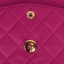 Chanel Classic Vintage Double Flap Bag Fuchsia Pink 24K Gold-Plated Hardware