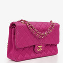 Chanel Classic Vintage Double Flap Bag Fuchsia Pink 24K Gold-Plated Hardware