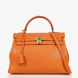 Hermès Kelly 32 Abricot Gulliver With Gold Hardware