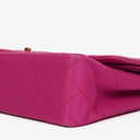 Chanel Classic Vintage Double Flap Bag Fuchsia Pink 24K Gold-Plated Hardware