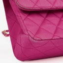 Chanel Classic Vintage Double Flap Bag Fuchsia Pink 24K Gold-Plated Hardware