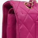 Chanel Classic Vintage Double Flap Bag Fuchsia Pink 24K Gold-Plated Hardware