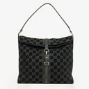 Gucci Black Jackie GG Suede Square Bag
