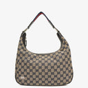 Gucci Monogram Charmy Web Handle Hobo Bag
