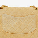 Chanel Medium Classic Vintage Double Flap-väska Beige Mocka 24K Guldpläterad Metall