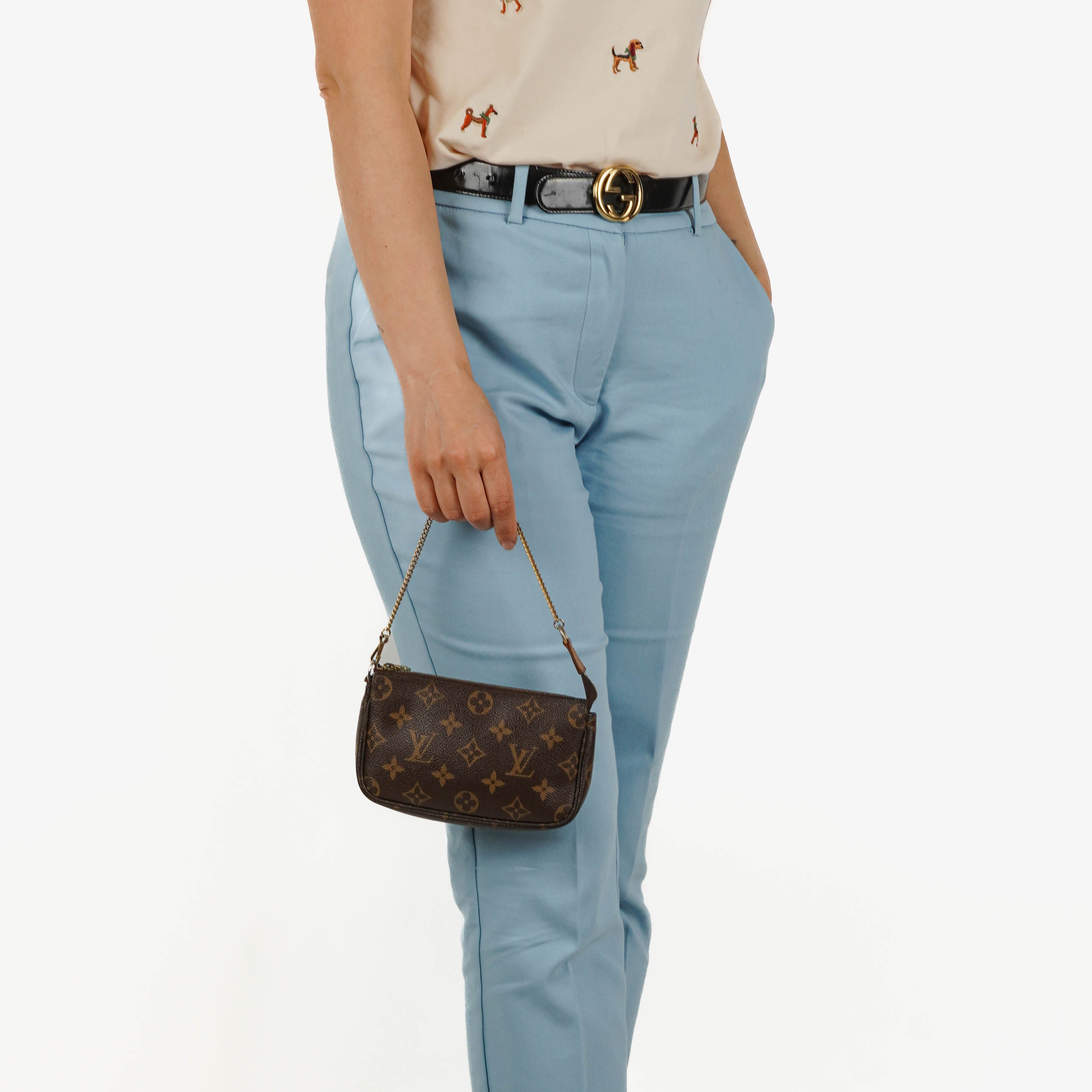 Louis Vuitton Mini Pochette Accessoires Monogram Canvas Clutch Handbag