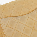 Chanel Medium Classic Vintage Double Flap-väska Beige Mocka 24K Guldpläterad Metall