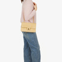 Chanel Medium Classic Vintage Double Flap-väska Beige Mocka 24K Guldpläterad Metall