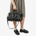 Miu Miu Vitello Black Bow Satchel Bag