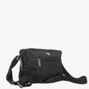 Prada Black Tessuto and Saffiano Leather Shoulder Bag