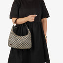 Gucci Monogram Charmy Web Handle Hobo Bag
