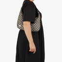 Gucci Monogram Charmy Web Handle Hobo Bag
