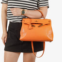 Hermès Kelly 32 Abricot Gulliver With Gold Hardware