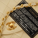 Chanel Classic Lambskin Half Moon Beige Flap Bag With 24K Gold-Plated Hardware