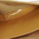 Chanel Double Flap Bag Yellow Quilted Patent Leather With Silver-Tone Hardware
