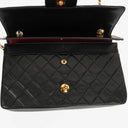 Chanel Medium Vintage Classic Double Flap Bag in Quilted Black Lambskin with 24K Gold-Plated Hardware