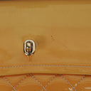 Chanel Double Flap Bag Yellow Quilted Patent Leather With Silver-Tone Hardware