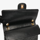 Chanel Medium Vintage Classic Double Flap Bag in Quilted Black Lambskin with 24K Gold-Plated Hardware