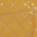 Chanel Double Flap Bag Yellow Quilted Patent Leather With Silver-Tone Hardware