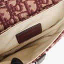 Christian Dior Small Beige/Burgundy Trotter Saddle Bag