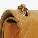 Chanel Double Flap Bag Yellow Quilted Patent Leather With Silver-Tone Hardware