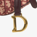 Christian Dior Small Beige/Burgundy Trotter Saddle Bag