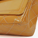 Chanel Double Flap Bag Yellow Quilted Patent Leather With Silver-Tone Hardware