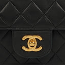 Chanel Medium Vintage Classic Double Flap Bag in Quilted Black Lambskin with 24K Gold-Plated Hardware