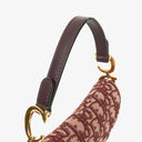 Christian Dior Small Beige/Burgundy Trotter Saddle Bag