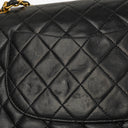 Chanel Medium Vintage Classic Double Flap Bag in Quilted Black Lambskin with 24K Gold-Plated Hardware