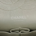 Chanel Classic Metallic Green Quilted Lambskin Jumbo Double Flap Bag