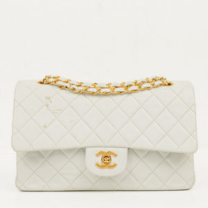 Chanel Medium Classic Quilted Lambskin Double Flap Bag With 24K Gold-Plated Hardware