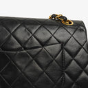 Chanel Medium Vintage Classic Double Flap Bag in Quilted Black Lambskin with 24K Gold-Plated Hardware