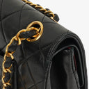 Chanel Medium Vintage Classic Double Flap Bag in Quilted Black Lambskin with 24K Gold-Plated Hardware