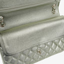 Chanel Classic Metallic Green Quilted Lambskin Jumbo Double Flap Bag