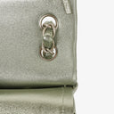 Chanel Classic Metallic Green Quilted Lambskin Jumbo Double Flap Bag
