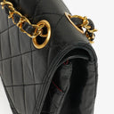 Chanel Medium Vintage Classic Double Flap Bag in Quilted Black Lambskin with 24K Gold-Plated Hardware
