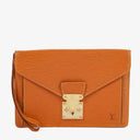 Louis Vuitton Pochette Sellier Dragonne Cognac Epi Clutch