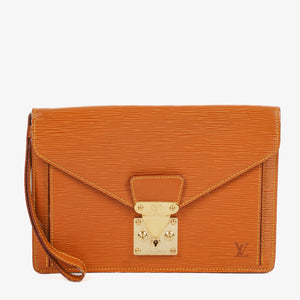 Louis Vuitton Pochette Sellier Dragonne Cognac Epi Clutch