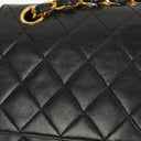Chanel Medium Vintage Classic Double Flap Bag in Quilted Black Lambskin with 24K Gold-Plated Hardware