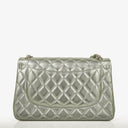 Chanel Classic Metallic Green Quilted Lambskin Jumbo Double Flap Bag