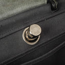 Hermes Herbag PM Vache Hunter Noir Canvas 2 Way With Palladium Hardware