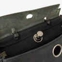Hermes Herbag PM Vache Hunter Noir Canvas 2 Way With Palladium Hardware